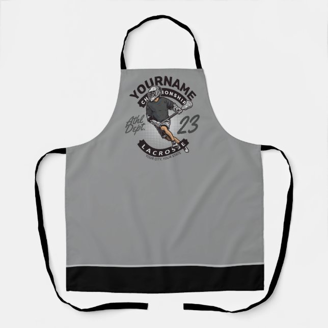 Personalised Lacrosse Player Sports Team Attack  Apron (Front)