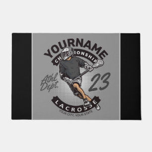 Personalised Lacrosse Player Sports Team Attack  Doormat
