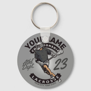 Personalised Lacrosse Player Sports Team Attack  Key Ring
