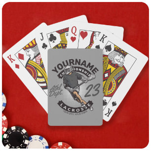 Personalised Lacrosse Player Sports Team Attack  Playing Cards