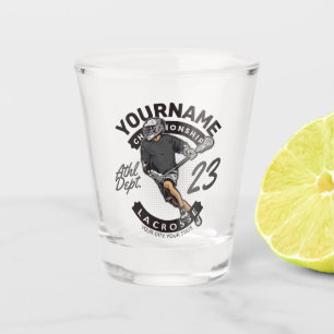 Personalised Lacrosse Player Sports Team Attack Shot Glass