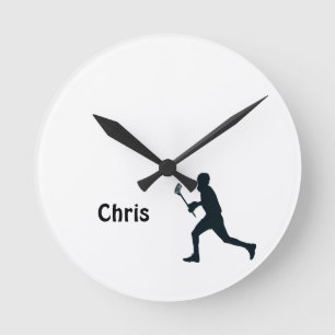 Personalised Lacrosse Round Clock