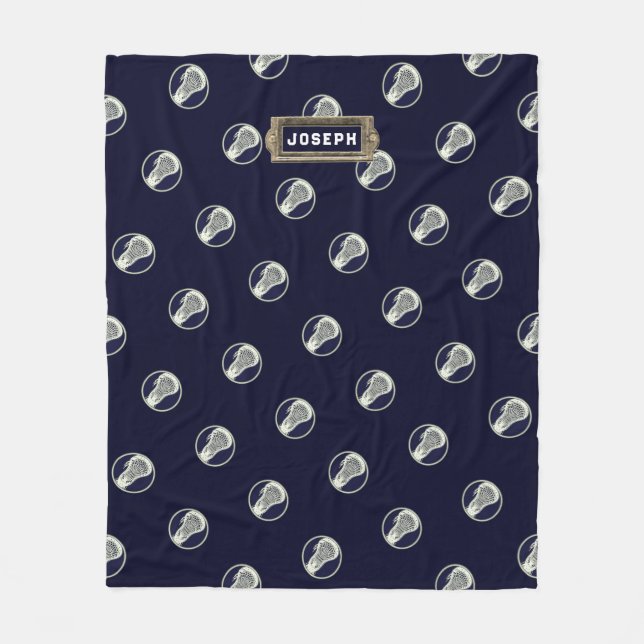Personalised Lacrosse Sports Fleece Blanket (Front)