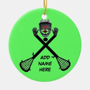 Personalised Lacrosse Star Ceramic Ornament