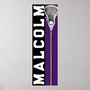 Personalised Lacrosse Team Purple Poster