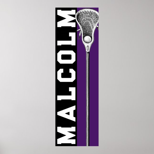 Personalised Lacrosse Team Purple Poster (Front)