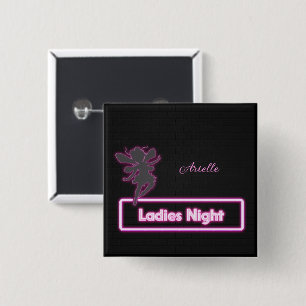 Personalised Ladies Night with Glowing Fairy 15 Cm Square Badge