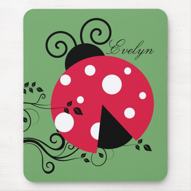 Personalised Lady Bug Mouse Pad Ladybug (Front)