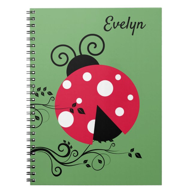 Personalised Lady Bug Notebook Ladybug (Front)