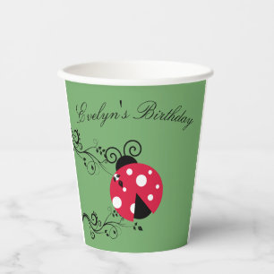 Personalised Lady Bug Paper Cups Birthday Ladybug