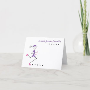 Personalised Lady Running Note Card