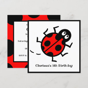 Personalised Ladybird Pattern Invitation