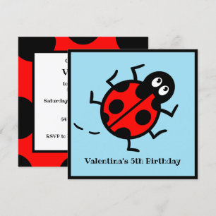 Personalised Ladybird Pattern Invitation