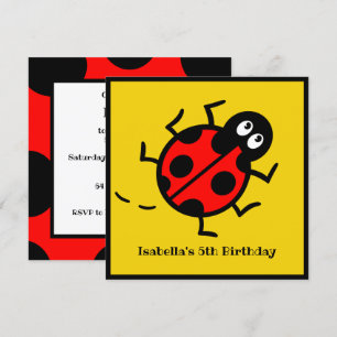 Personalised Ladybird Pattern Invitation