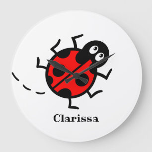 Personalised Ladybird Pattern Wall Clock