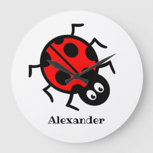 Personalised Ladybird Pattern Wall Clock