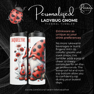Personalised Ladybug Gnome Thermal Tumbler