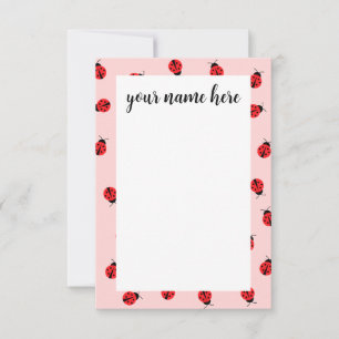 Personalised Ladybug Notecards