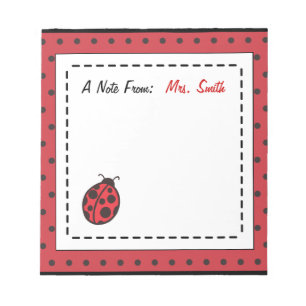 Personalised Ladybug Notepad