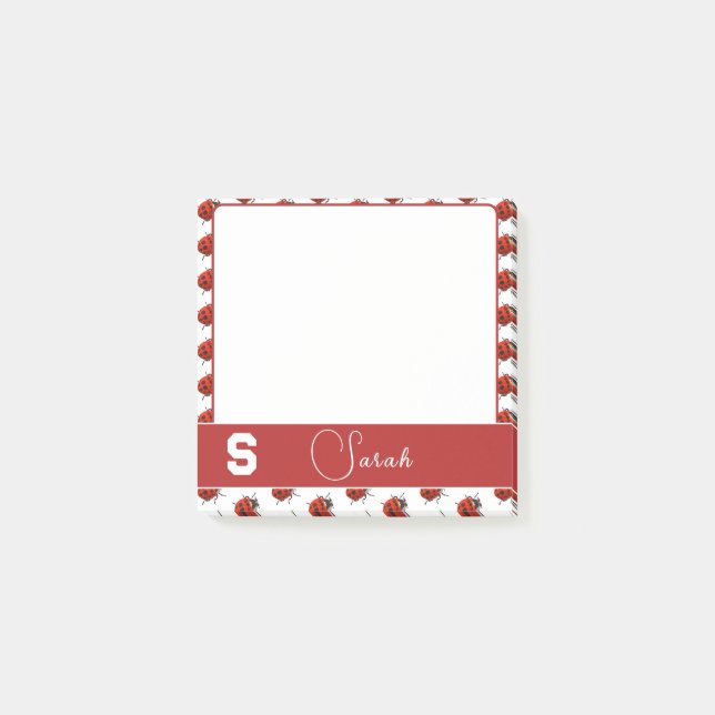 Personalised Ladybug Themed Post-it Notes (Front)