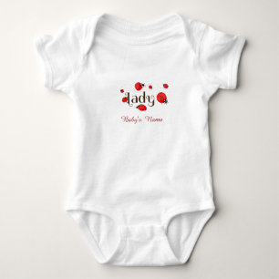 Personalised Ladybug with Custom Name Baby Bodysuit