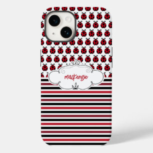 Personalised Ladybugs & Stripes Phone Case