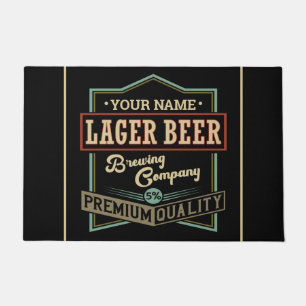 Personalised Lager Beer Brewing Co Label Bar Pub Doormat