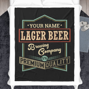 Personalised Lager Beer Brewing Co Label Bar Pub Fleece Blanket