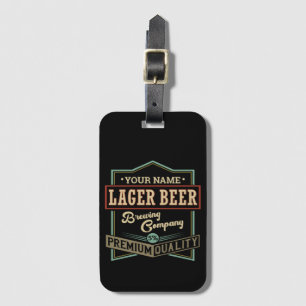 Personalised Lager Beer Brewing Co Label Bar Pub  Luggage Tag