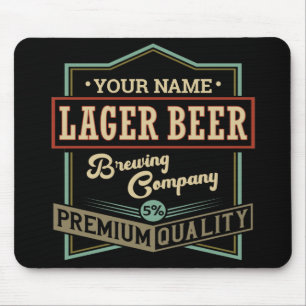 Personalised Lager Beer Brewing Co Label Bar Pub   Mouse Pad