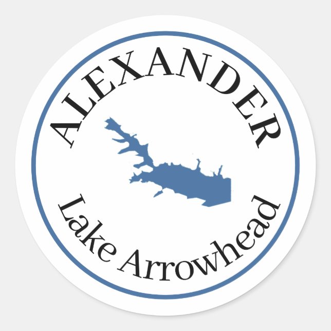Personalised Lake Arrowhead   Classic Round Sticker (Front)