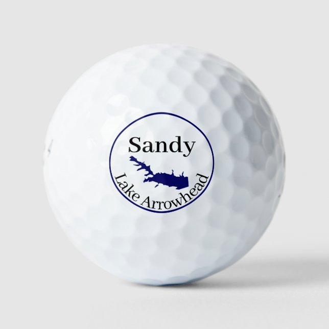 Personalised Lake Arrowhead Map Golf balls (Front)