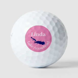 Personalised Lake Arrowhead Map Golf balls