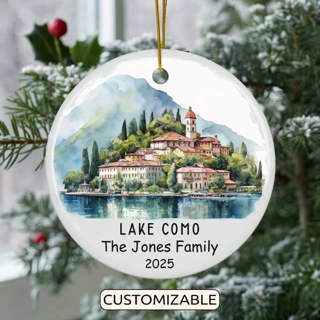 Personalised Lake Como Ornament, Italy Ceramic Ornament (Creator Uploaded)