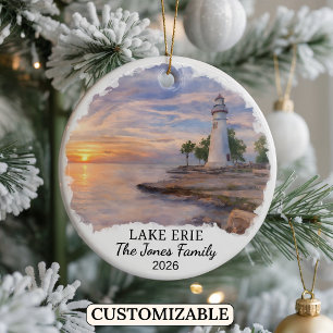 Personalised Lake Erie, Custom Pennsylvania Ceramic Ornament