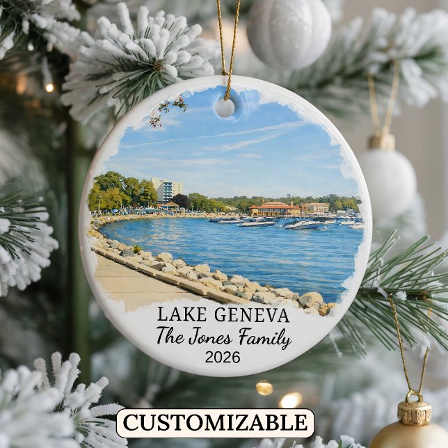 Personalised Lake Geneva Ornament Custom Wisconsin (Creator Uploaded)