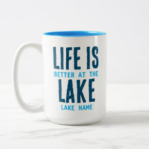 Personalised Lake Gift Two-Tone Coffee Mug