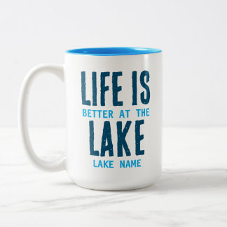 Personalised Lake Gift Two-Tone Coffee Mug