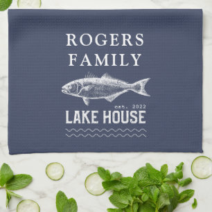Personalised Lake House Cabin Tea Towel