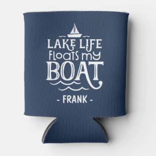 Personalised Lake Life Floats My Boat Can Cooler