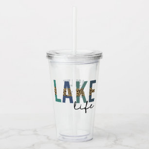 Personalised Lake Life Happy Place Lake House Acrylic Tumbler