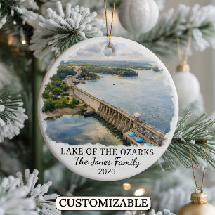 Personalised Lake of the Ozarks, Custom Missouri Ceramic Ornament