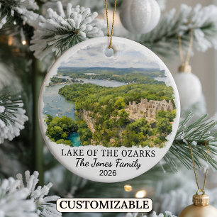 Personalised Lake of the Ozarks, Custom Missouri Ceramic Ornament