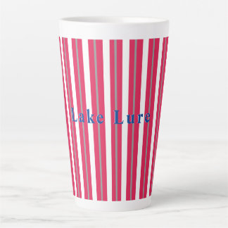 Personalised Lake or Beach Red White Striped Coff Latte Mug