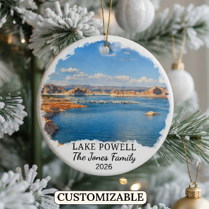 Personalised Lake Powell Ornament, Custom Utah Ceramic Ornament