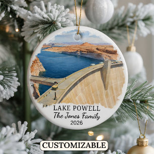 Personalised Lake Powell Ornament, Custom Utah Ceramic Ornament