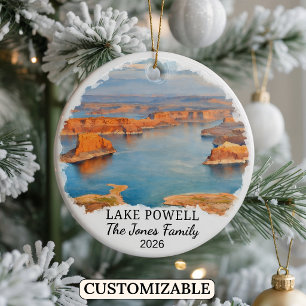 Personalised Lake Powell Ornament, Custom Utah Ceramic Ornament