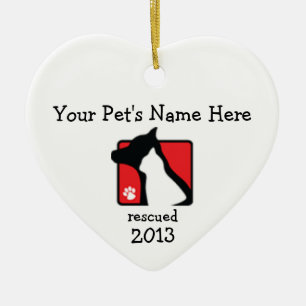 Personalised Lakeshore PAWS heart ornament