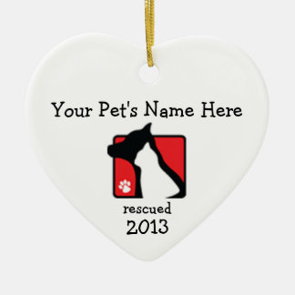 Personalised Lakeshore PAWS heart ornament