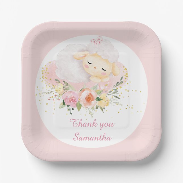 Personalised Lamb Paper Plate (Front)